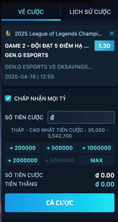 Mẹo Cược Liên Minh Huyền Thoại Bất Bại Từ Các Bet Thủ 5 Đặt cược vào đội tuyển giết được 5 mạng đầu tiên