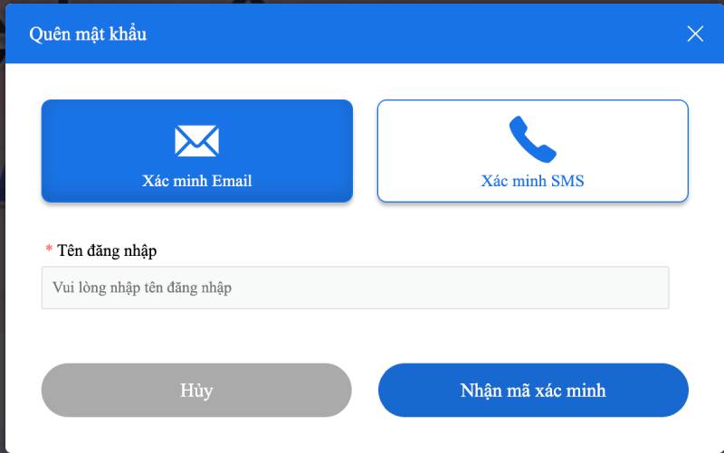 Lỡ quên tên đăng nhập hoặc mật khẩu?