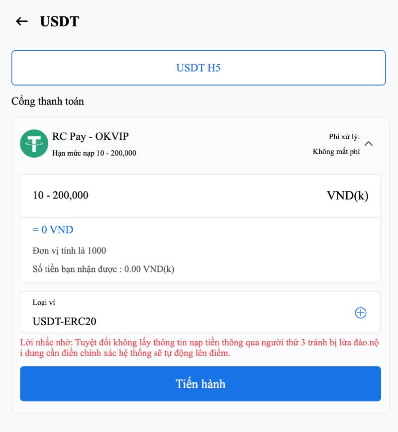 Hướng Dẫn Chi Tiết Nạp Tiền 78Win Bằng Nhiều Phương Thức 6 Nạp bằng USDT (Tiền mã hóa)