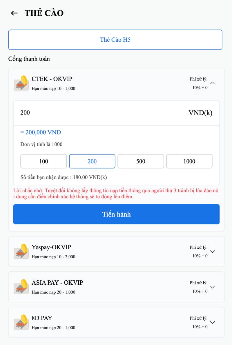 Hướng Dẫn Chi Tiết Nạp Tiền 78Win Bằng Nhiều Phương Thức 5 Nạp bằng thẻ cào điện thoại